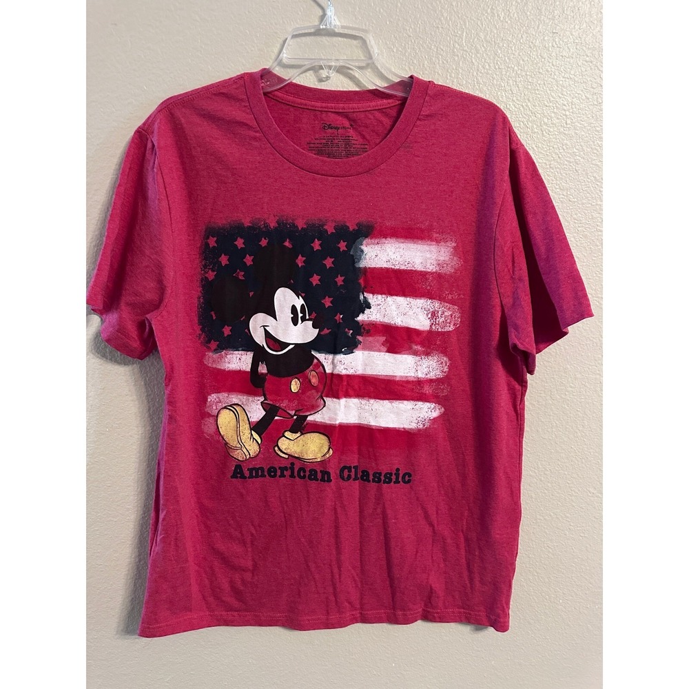 Disney Mickey Mouse American Classic Graphic T-Shirt Red Men's Large